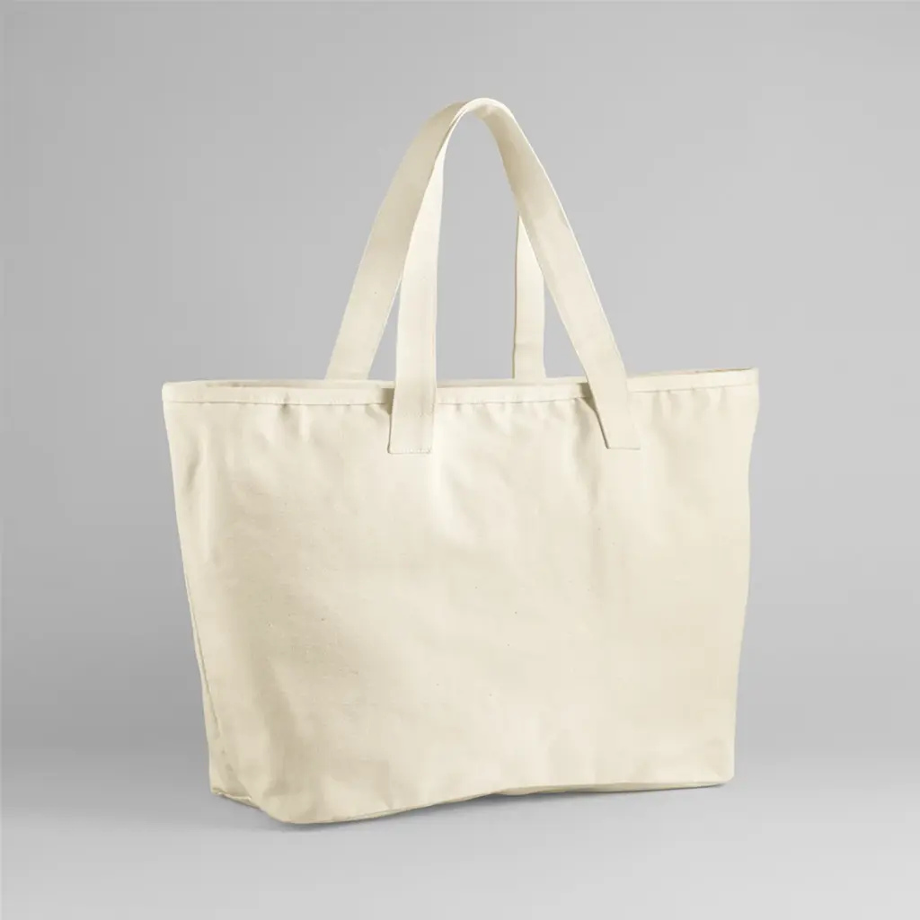Strandtas met rits, natural — productfoto 5