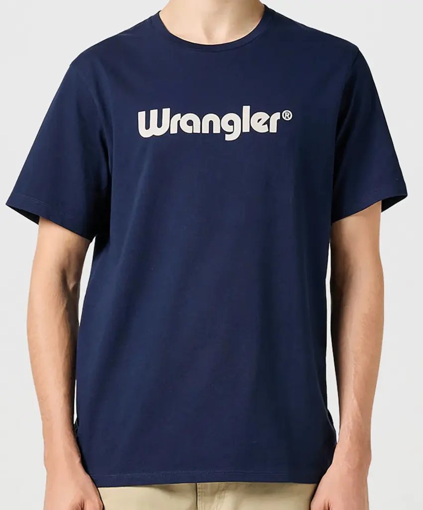 T-shirt met logo, navy — productfoto 3