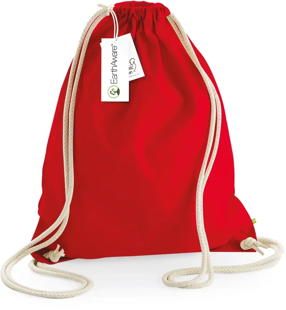 EarthAware® biologische gymtas, classic red — productfoto 7