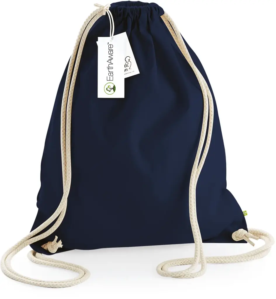 EarthAware® biologische gymtas, french navy — productfoto 8