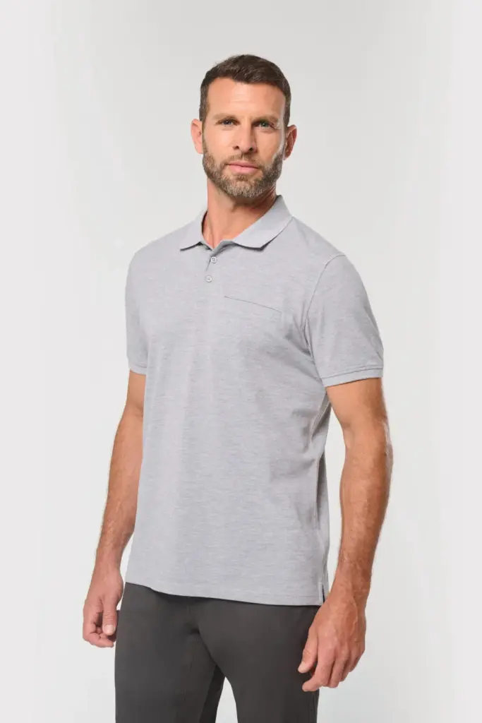 Ecologische polo met borstzakje uniseks — productfoto 4