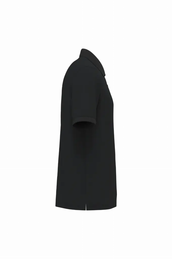 Ecologische polo met borstzakje uniseks, black — productfoto 5