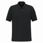 Ecologische polo met borstzakje uniseks, black — productfoto 6