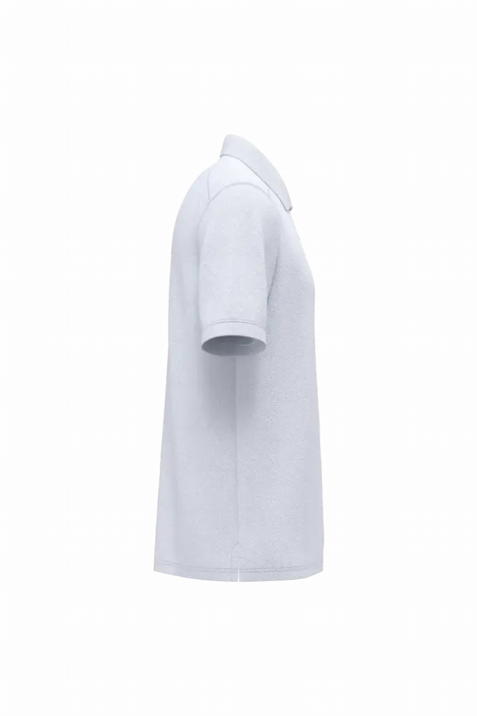 Ecologische polo met borstzakje uniseks, white — productfoto 9