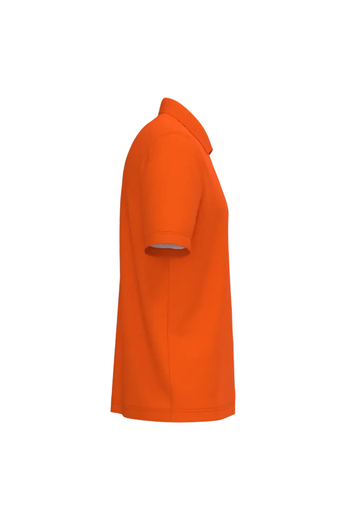 PS_WK208-S_FLUORESCENTORANGE - Hidalgo-werbeartikel Ecologische uniseks polo katoen/polyester, fluorescent orange — productfoto 5