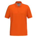 Ecologische uniseks polo katoen/polyester, fluorescent orange — productfoto 6