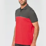 Ecologische uniseks polo met korte mouwen in twee kleuren — productfoto 2