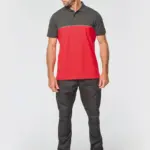 Ecologische uniseks polo met korte mouwen in twee kleuren — productfoto 4