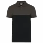 Ecologische uniseks polo met korte mouwen in twee kleuren, black / dark grey — productfoto 6