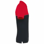 Ecologische uniseks polo met korte mouwen in twee kleuren, black / red — productfoto 8