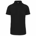 Herenpolo met drukknoopkraag en korte mouwen, black — productfoto 6