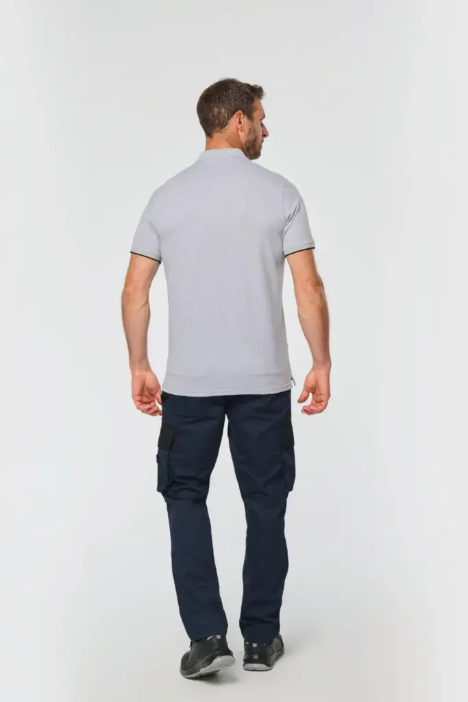 Contrasterende polo Day To Day korte mouwen — productfoto 2