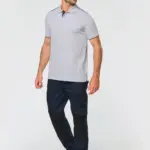 Contrasterende polo Day To Day korte mouwen — productfoto 3