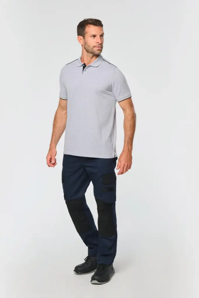 Contrasterende polo Day To Day korte mouwen — productfoto 3