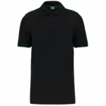 Contrasterende polo Day To Day korte mouwen, black / kelly green — productfoto 6