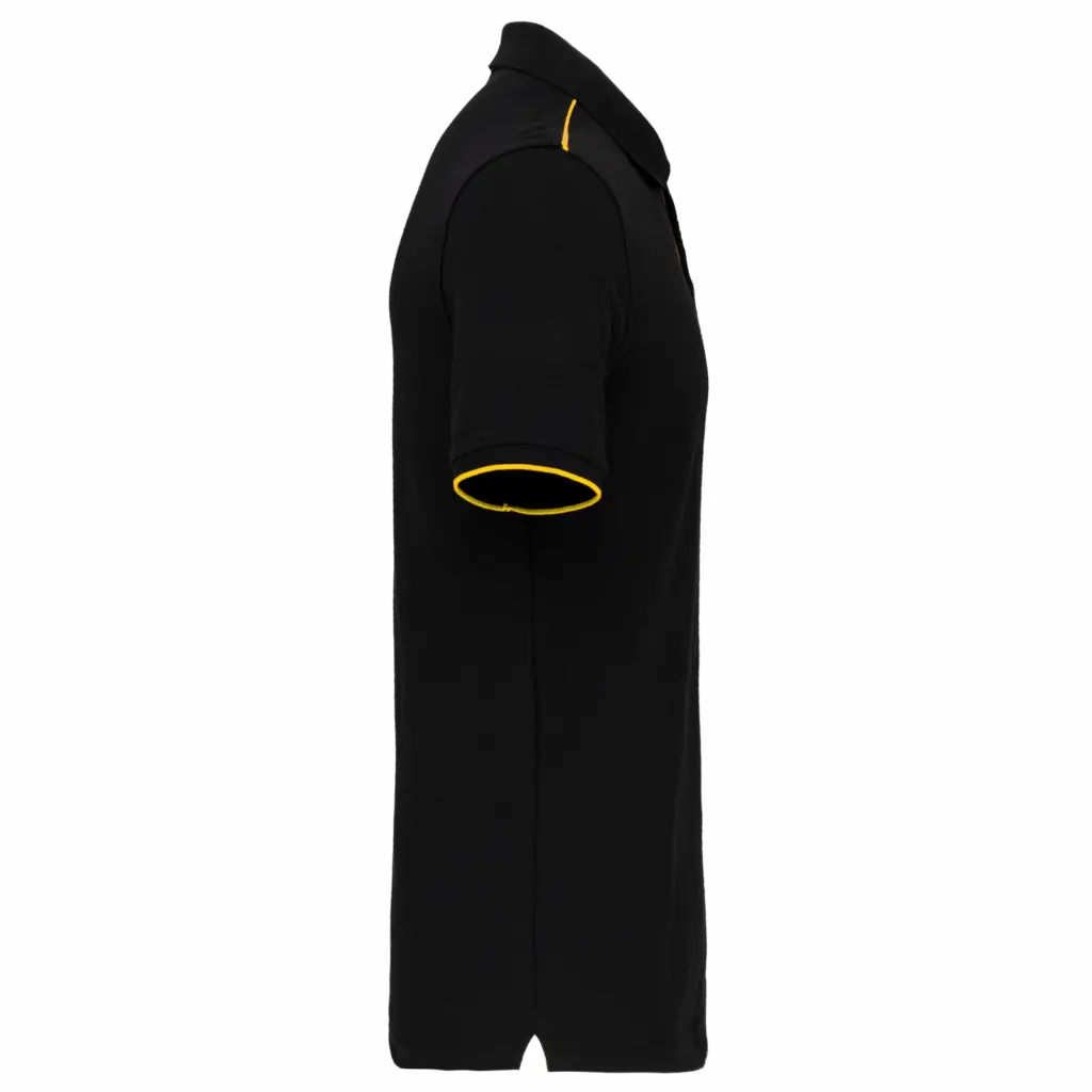 Contrasterende polo Day To Day korte mouwen, black / yellow — productfoto 9