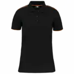 Contrasterende damespolo Day To Day korte mouwen, black / orange — productfoto 7