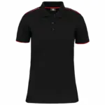 Contrasterende damespolo Day To Day korte mouwen, black / red — productfoto 8