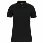 Contrasterende damespolo Day To Day korte mouwen, black / yellow — productfoto 10