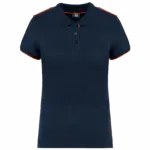 Contrasterende damespolo Day To Day korte mouwen, navy / fluorescent orange — productfoto 12