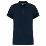 Contrasterende damespolo Day To Day korte mouwen, navy / fluorescent yellow — productfoto 13