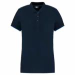 Contrasterende damespolo Day To Day korte mouwen, navy / light royal blue — productfoto 14
