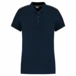 Contrasterende damespolo Day To Day korte mouwen, navy / silver — productfoto 15