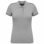 Contrasterende damespolo Day To Day korte mouwen, oxford grey / black — productfoto 16