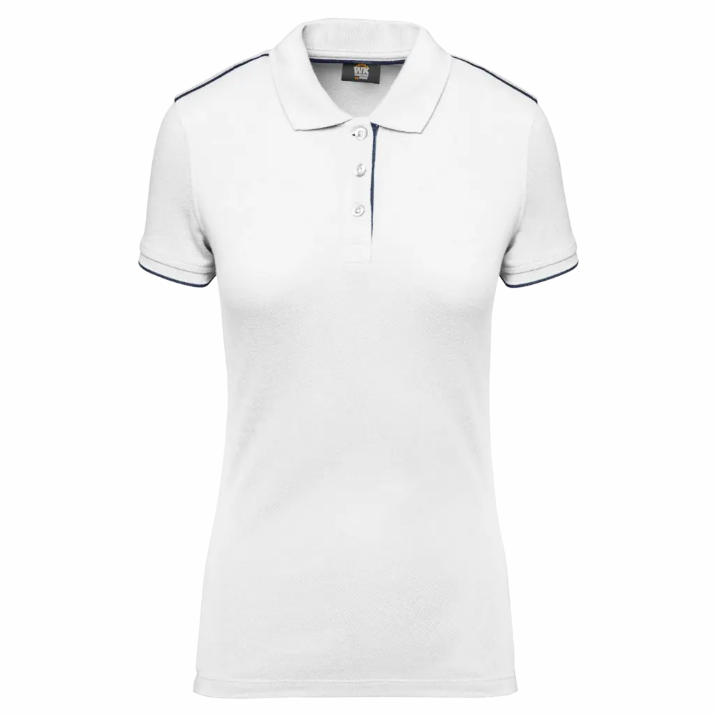 Contrasterende damespolo Day To Day korte mouwen, white / navy — productfoto 17