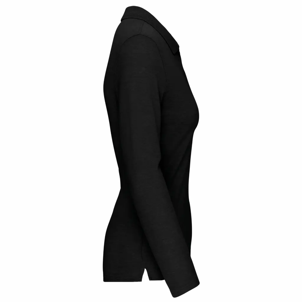 Damespolo lange mouwen, black — productfoto 4