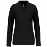 Damespolo lange mouwen, black — productfoto 5