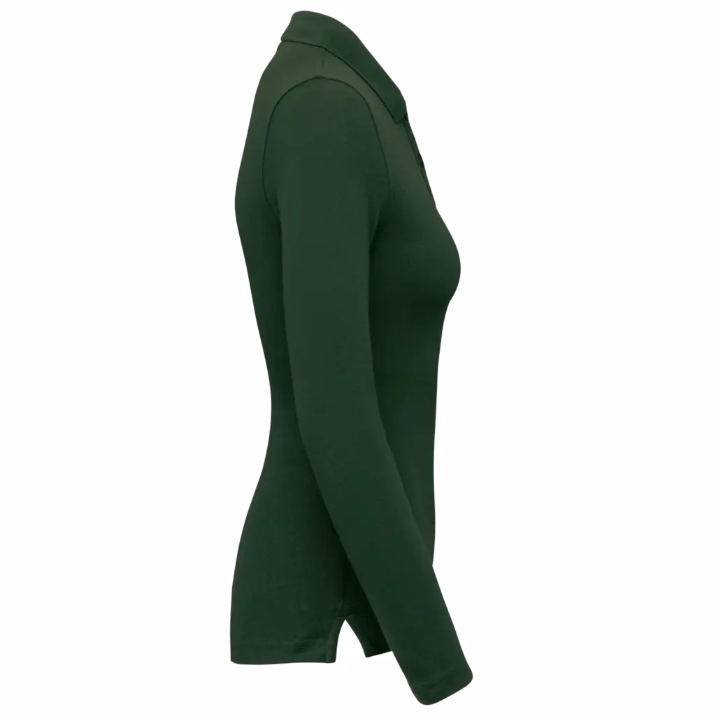 Damespolo lange mouwen, forest green — productfoto 6