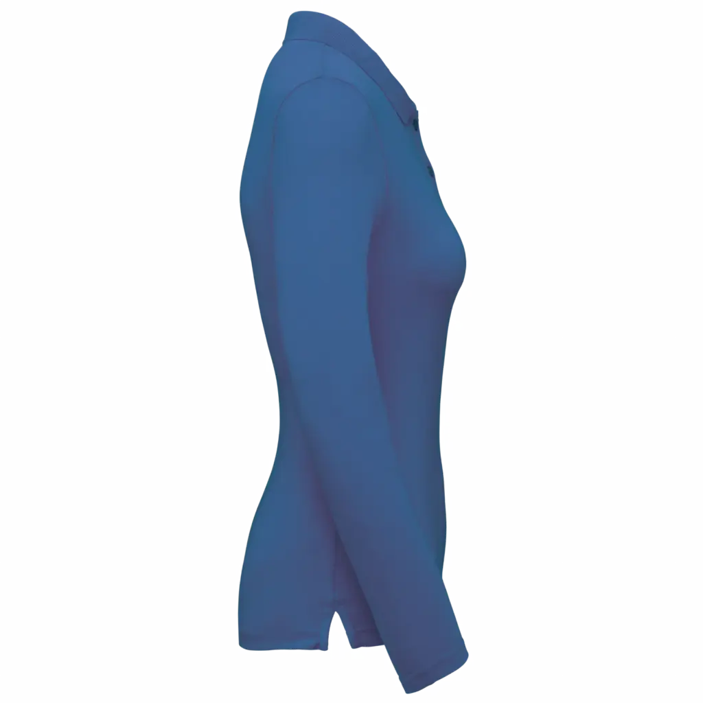 Damespolo lange mouwen, light royal blue — productfoto 7
