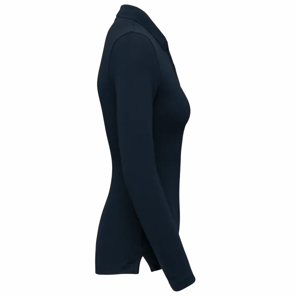 Damespolo lange mouwen, navy — productfoto 8
