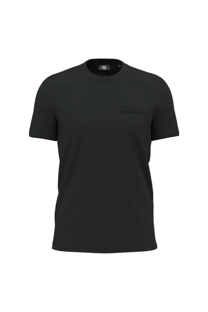Ademend T-shirt uniseks, black — productfoto 6