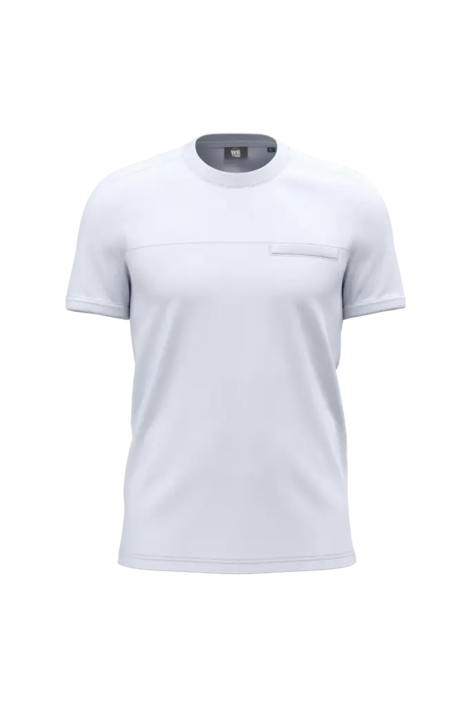 Ademend T-shirt uniseks, white — productfoto 7