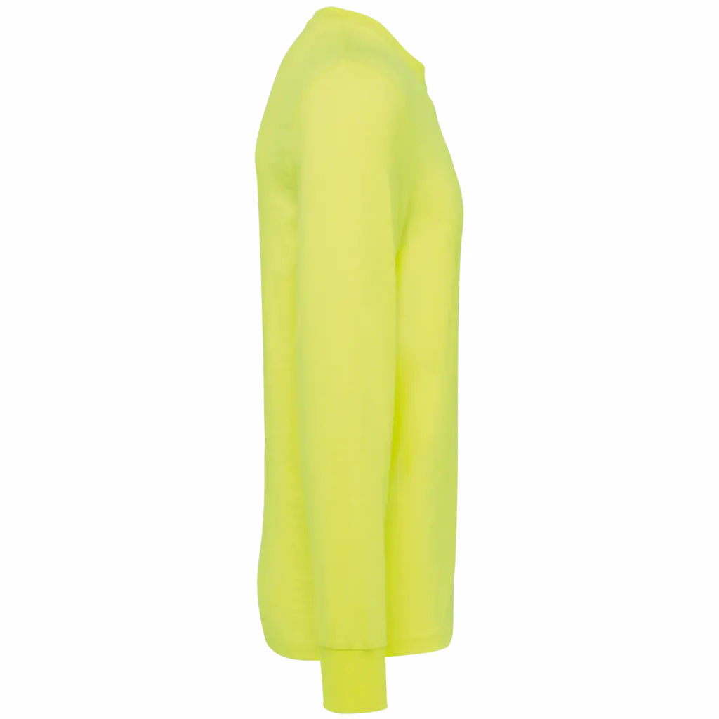 Ecologisch uniseks T-shirt met lange mouwen, fluorescent yellow — productfoto 8