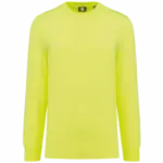 Ecologisch uniseks T-shirt met lange mouwen, fluorescent yellow — productfoto 10