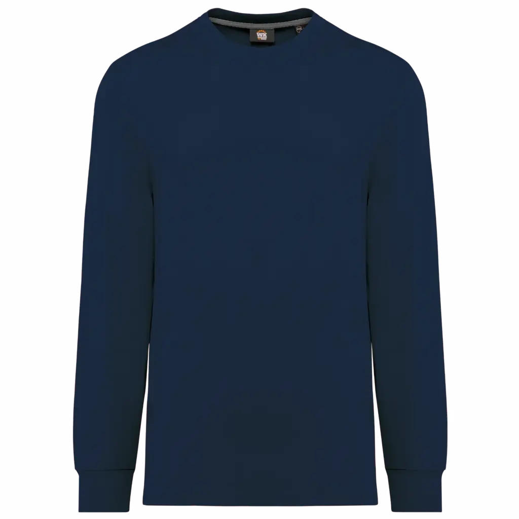 Ecologisch uniseks T-shirt met lange mouwen, navy — productfoto 13