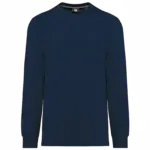 Ecologisch uniseks T-shirt met lange mouwen, navy — productfoto 13