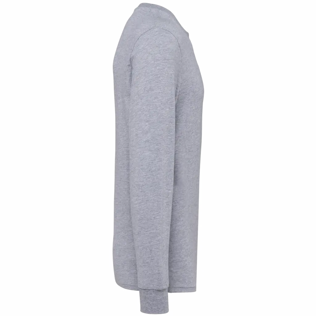 Ecologisch uniseks T-shirt met lange mouwen, oxford grey — productfoto 12