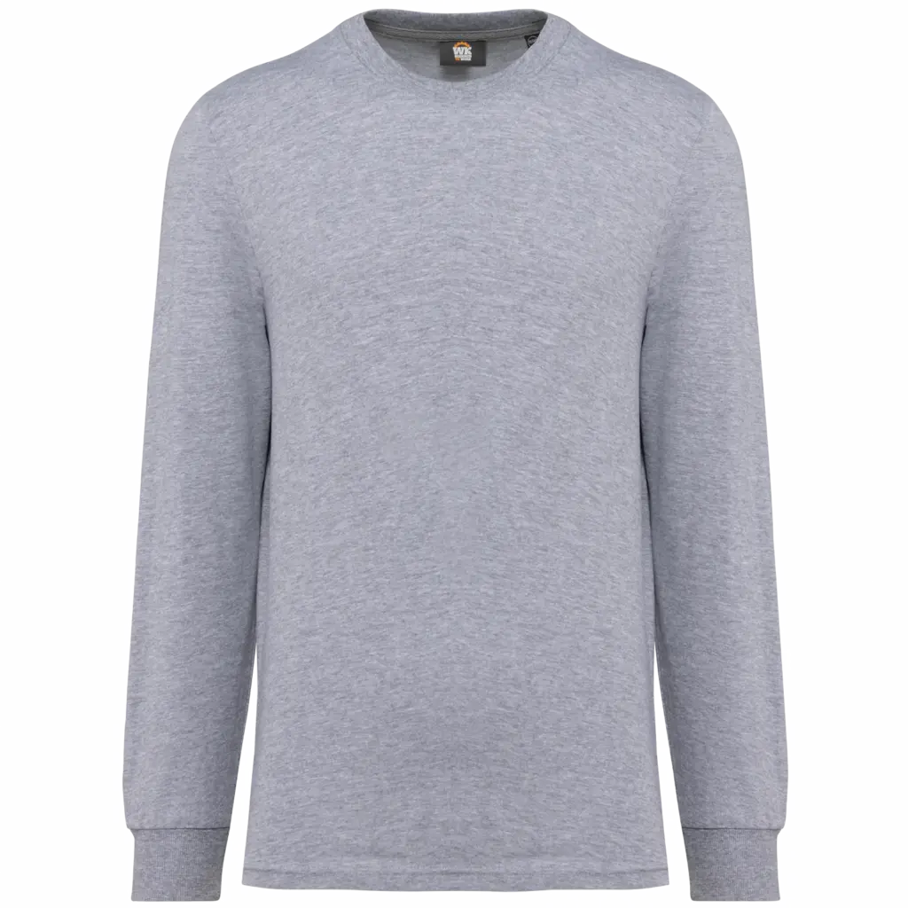 Ecologisch uniseks T-shirt met lange mouwen, oxford grey — productfoto 14
