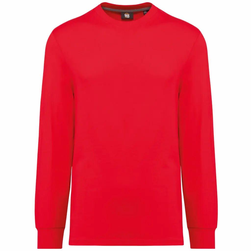 Ecologisch uniseks T-shirt met lange mouwen, red — productfoto 15