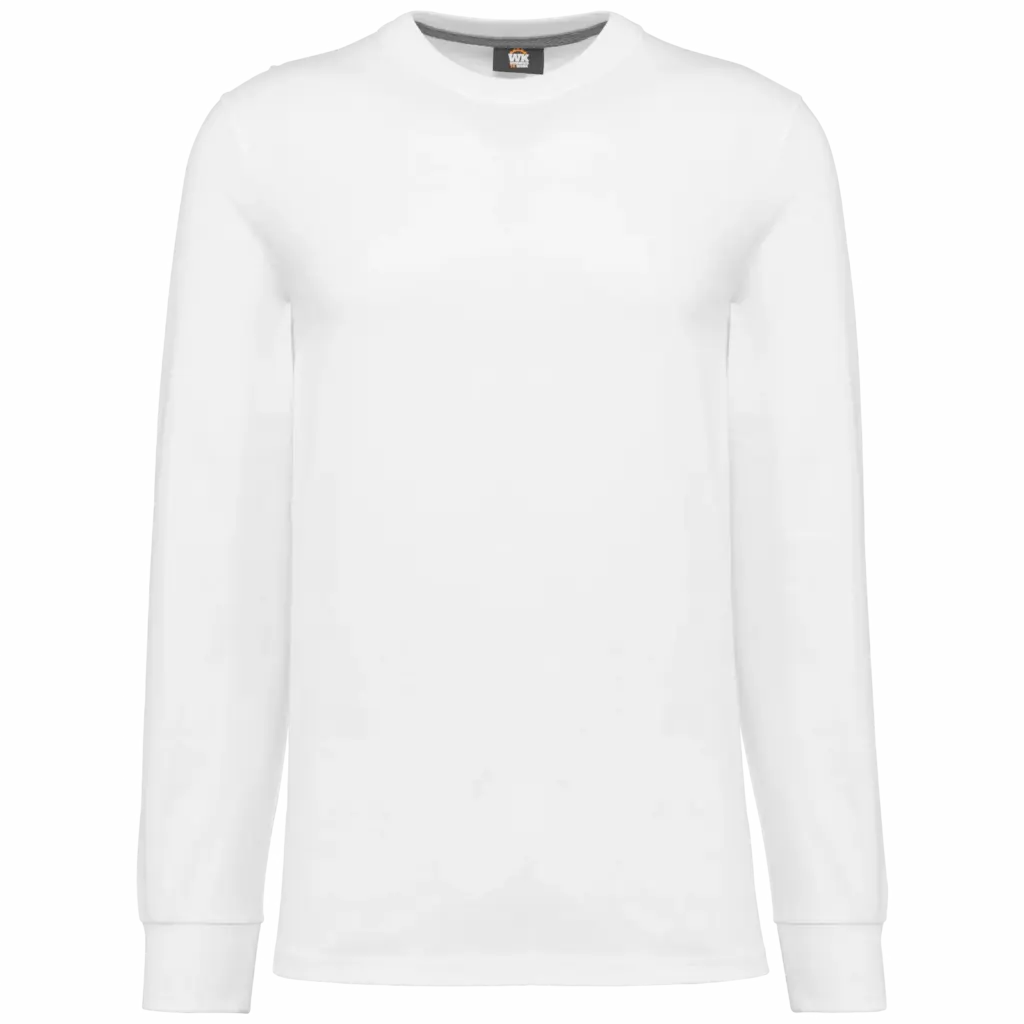 Ecologisch uniseks T-shirt met lange mouwen, white — productfoto 17