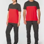 Ecologisch tweekleurig uniseks T-shirt met korte mouwen