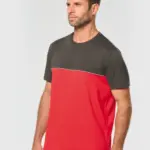 Ecologisch tweekleurig uniseks T-shirt met korte mouwen — productfoto 2