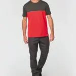 Ecologisch tweekleurig uniseks T-shirt met korte mouwen — productfoto 4