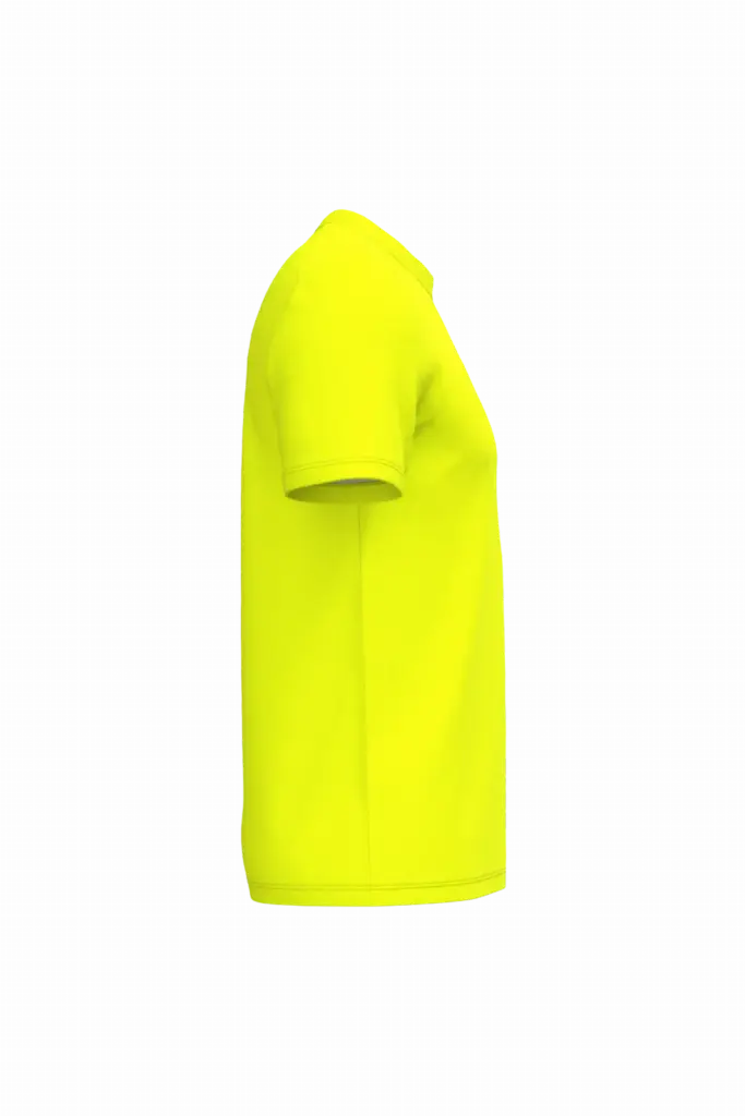 PS_WK308-S_FLUORESCENTYELLOW - Hidalgo-werbeartikel Ecologisch uniseks T-shirt katoen/polyester, fluorescent yellow — productfoto 6
