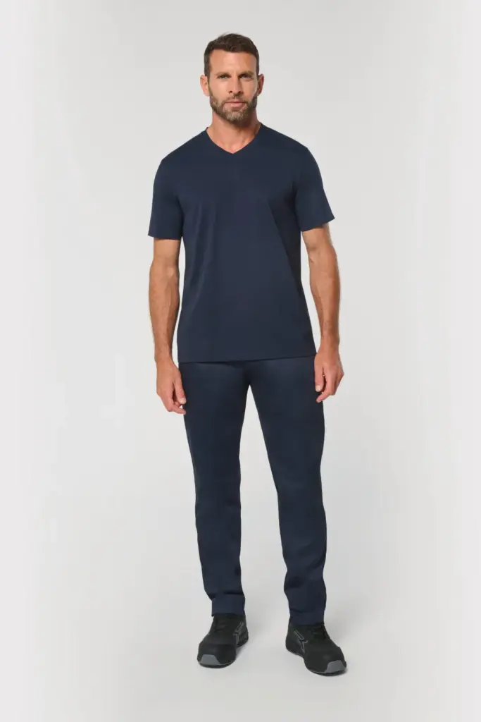 Ecologisch antibacterieel heren-T-shirt met V-hals — productfoto 3