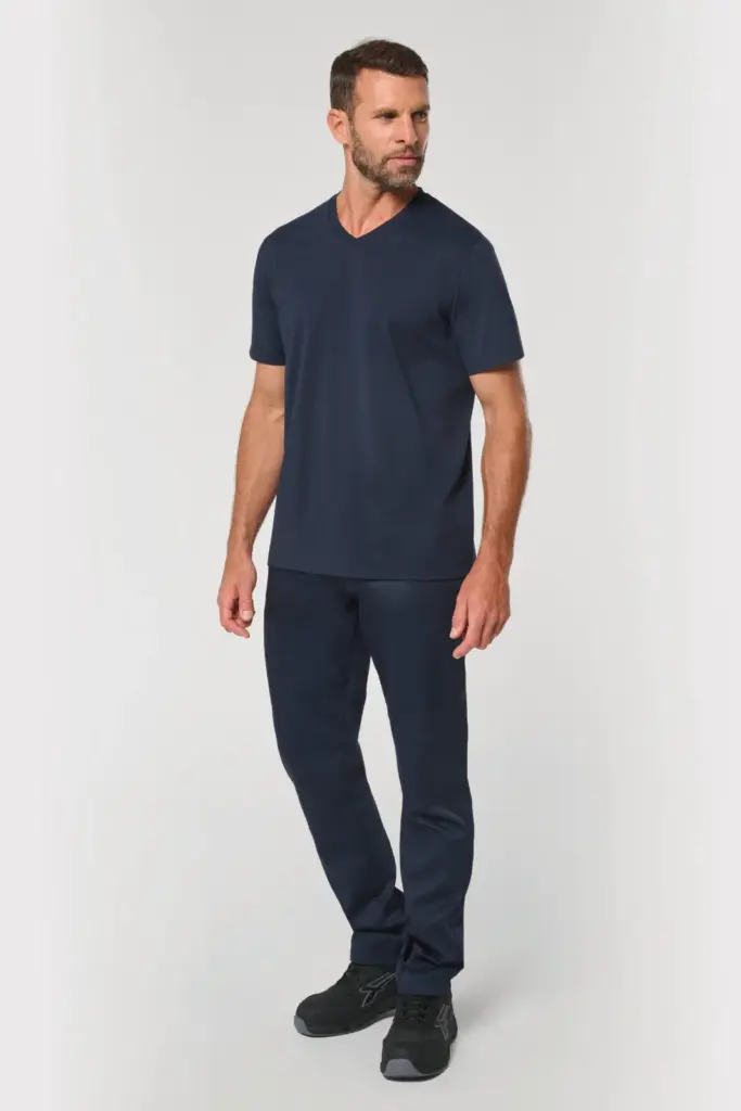 Ecologisch antibacterieel heren-T-shirt met V-hals — productfoto 4